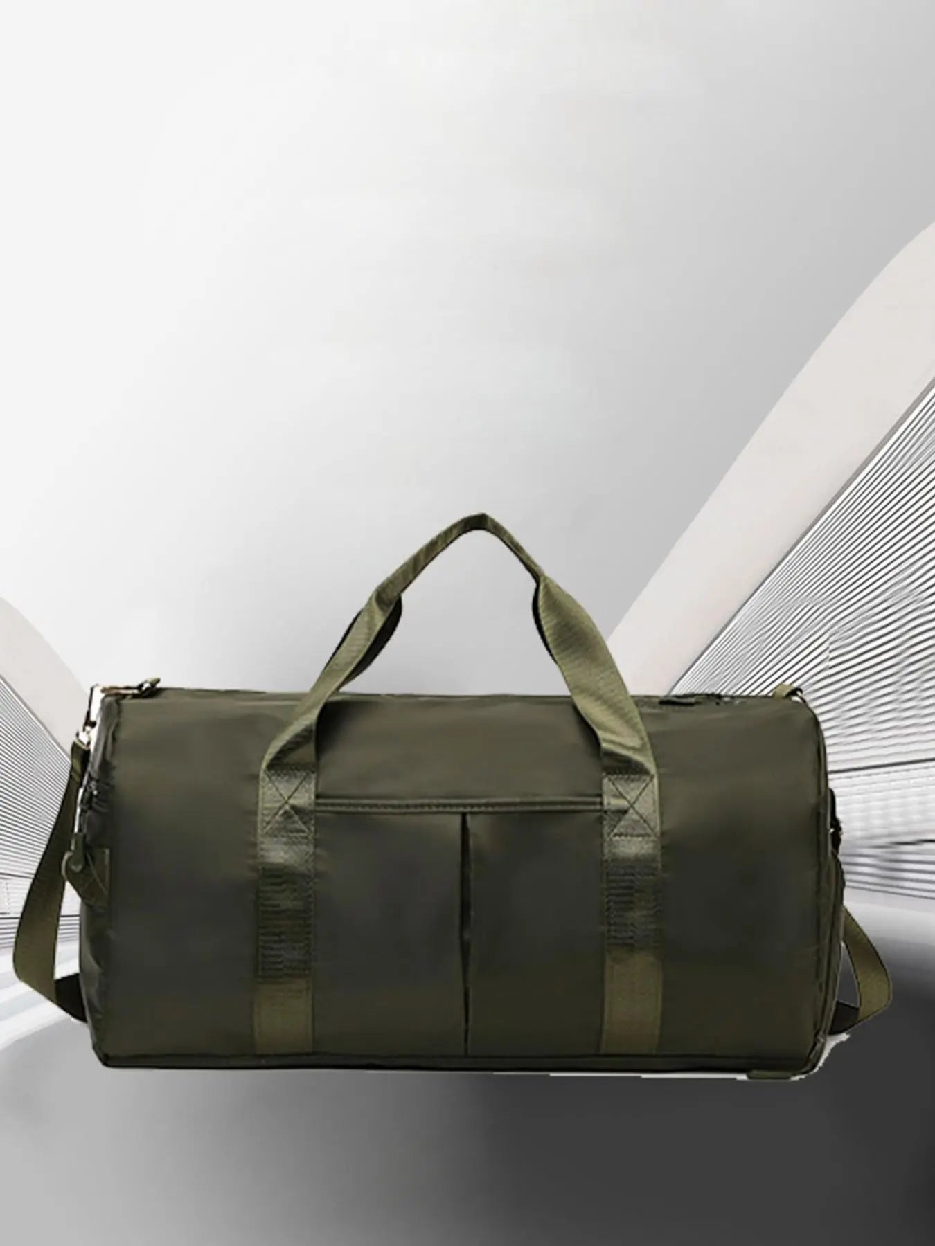 Women'S Fashion Large Capacity Travel Bag, Solid Color Letter Patch Zipper Pocket Travel Bag, Casual Lightweight Travel Bag for Gym & Short Business Trips, Durable Travel Bag